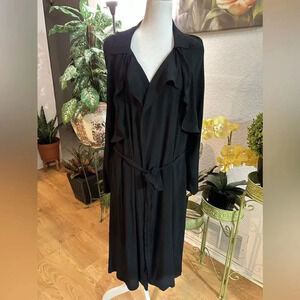 Trouve Black Long Belted Cardigan size M